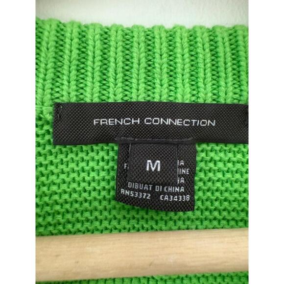 French Connection Womens Sweater Size Medium Bright Green Classic Knit - Picture 6 of 10